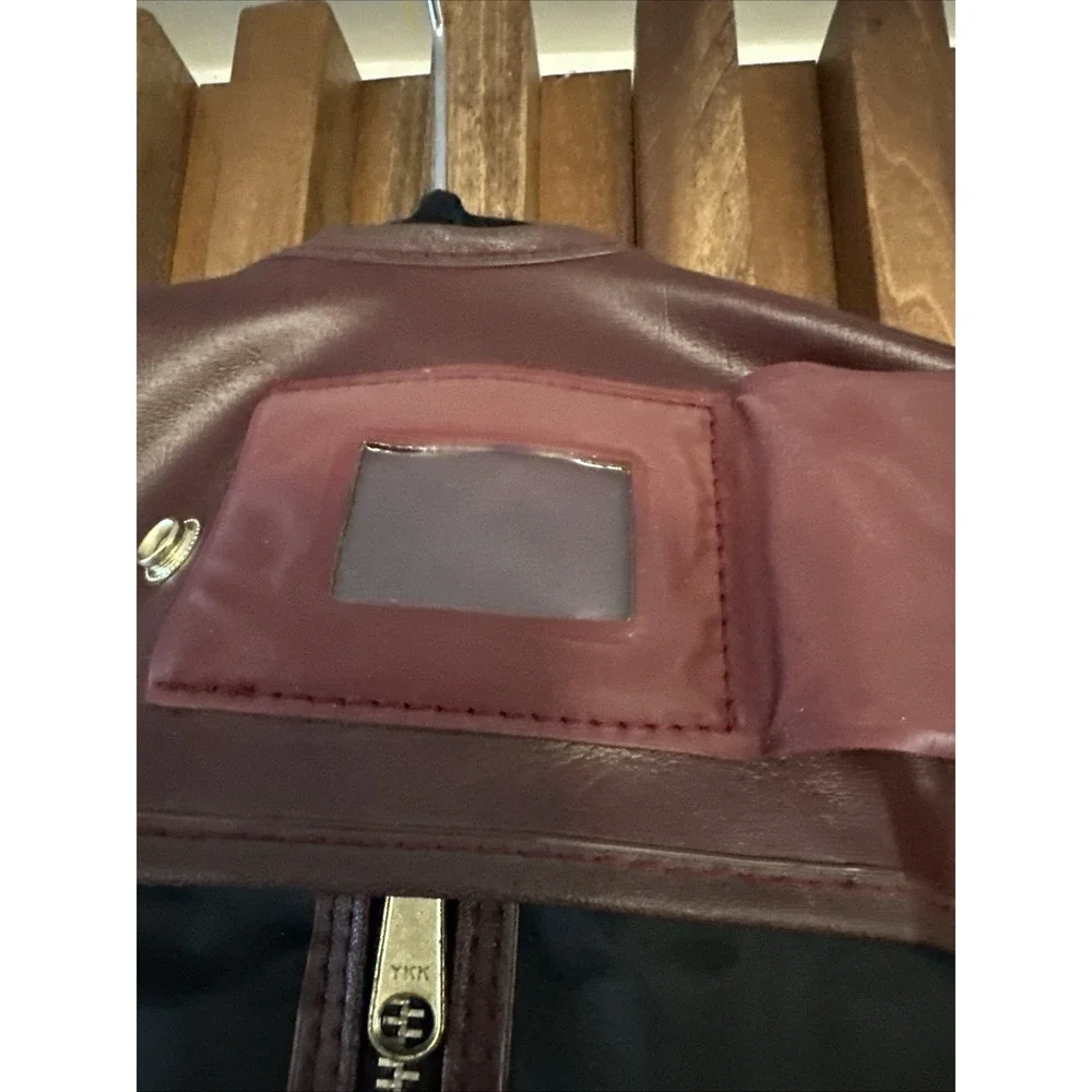 Vintage‎ Sears Garment Travel Bag Black & Burgundy Full Zip PU Leather polyester